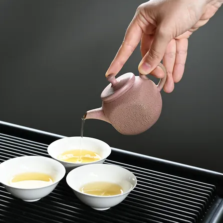 Jinshu Pink Arashi Shibori Kyusu