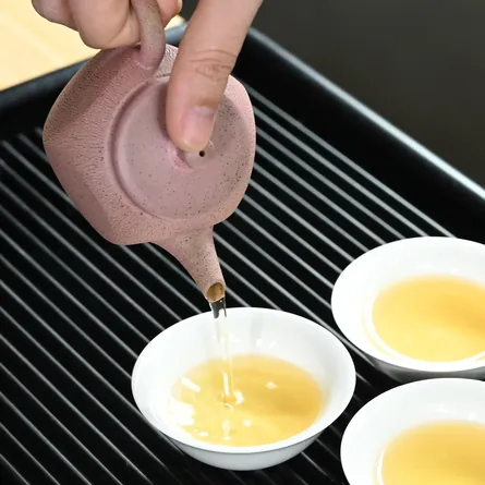 Jinshu Pink Arashi Shibori Kyusu