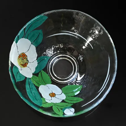 Glass Hira Chawan Giyaman Natsutsubaki