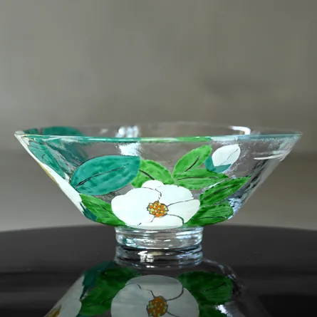 Glass Hira Chawan Giyaman Natsutsubaki