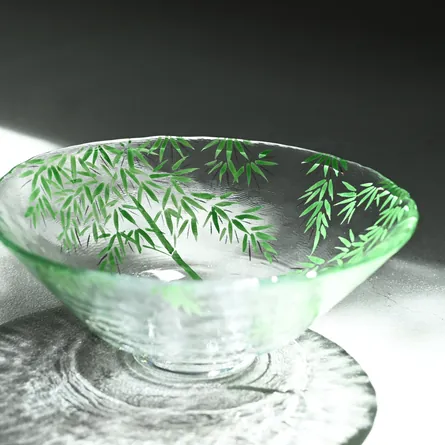 Glass Hira Chawan Giyaman Chikurin