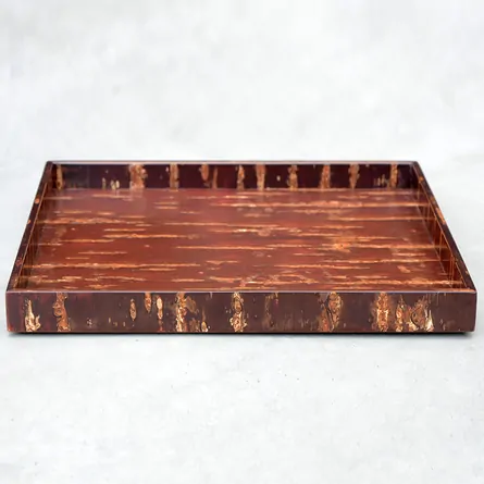 桜皮角盆　無地皮