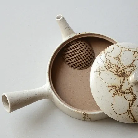 極平藻掛け急須 急須 横手急須 - Sazen Tea