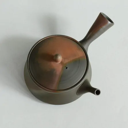 玉光　火窯変平急須