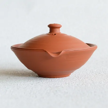 風月朱泥筋引平型絞り出し 急須 絞り出し - Sazen Tea