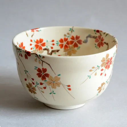 茶碗　仁清　しだれ桜　