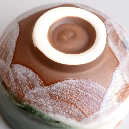 小茶碗　梅　織部