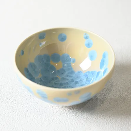 花結晶　抹茶碗　縹（はなだ）