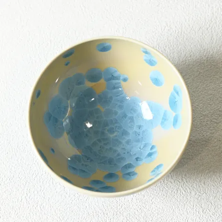 花結晶　抹茶碗　縹（はなだ）