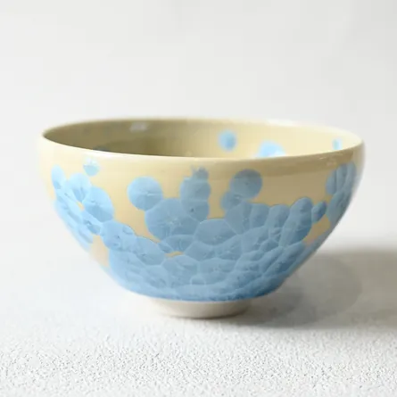 花結晶　抹茶碗　縹（はなだ）
