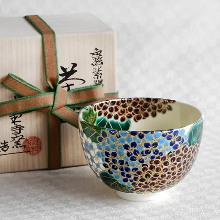 茶碗 仁清 紫陽花