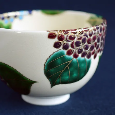 茶碗 仁清 紫陽花