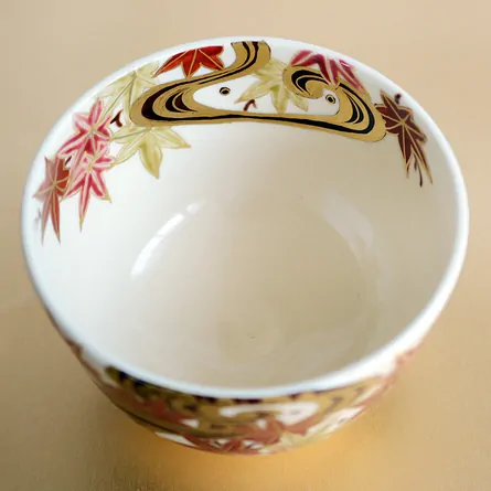 茶碗 仁清 如水 流水紅葉