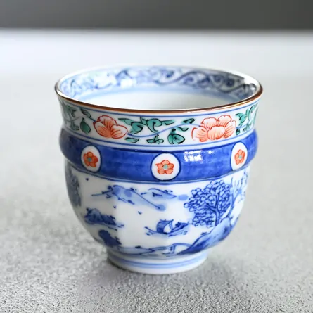 Shōami Iroe Somesansui Small Yunomi 