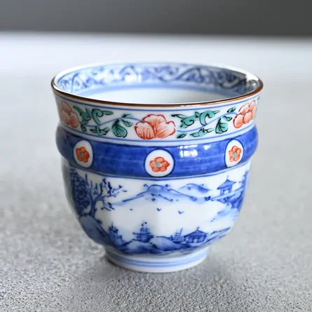 Shōami Iroe Somesansui Small Yunomi 