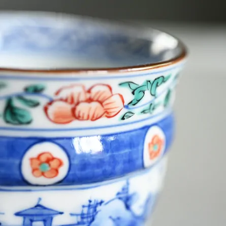 Shōami Iroe Somesansui Small Yunomi 