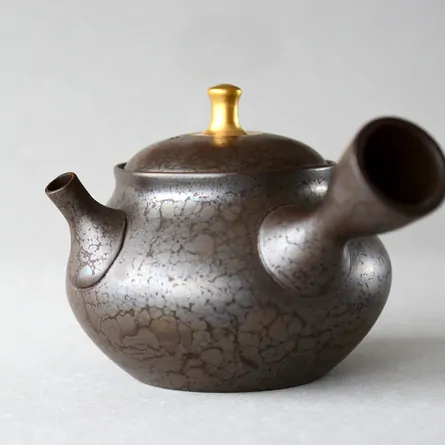 昭龍 天目釉珠型胡蝶蘭茶注