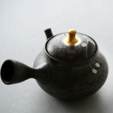 昭龍 天目釉珠型胡蝶蘭茶注