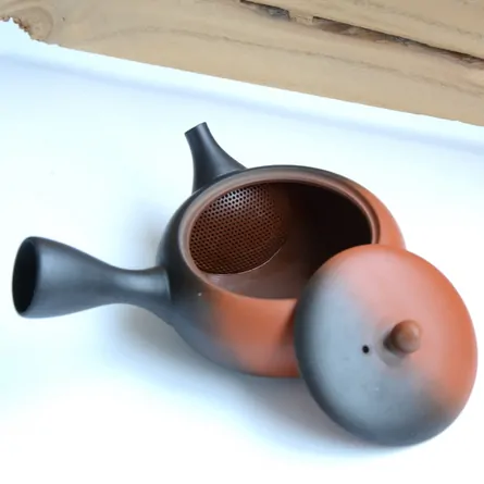 玉光窯変平型急須