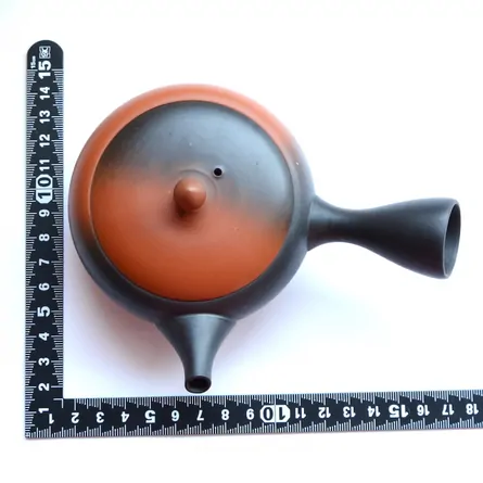 玉光窯変平型急須