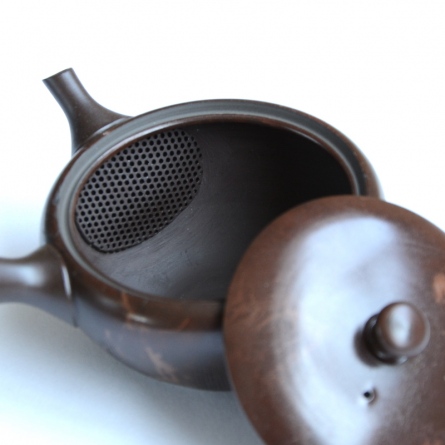 Gyokkou Brown Hiramaru Kushime Small Kyusu 