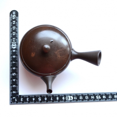 Gyokkou Brown Hiramaru Kushime Small Kyusu 