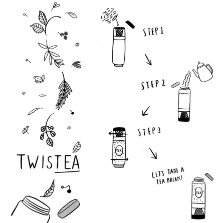 TWISTEA Tea Infuser Tumbler Brown