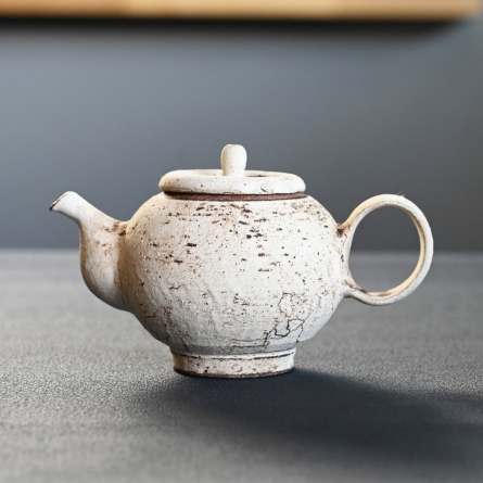 錆白泥果実茶壺