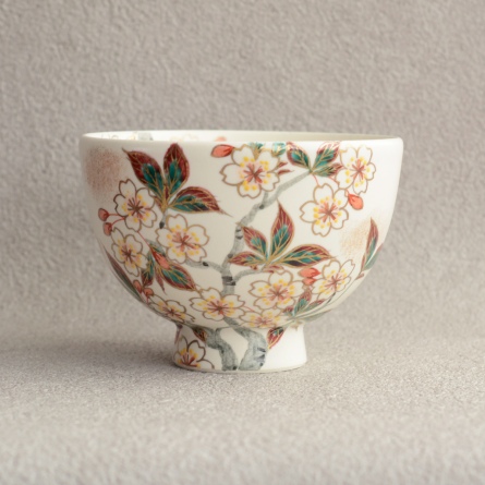 茶碗白釉桜