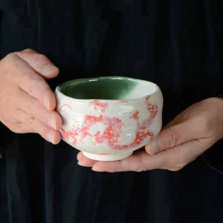 小茶碗 紅白龍