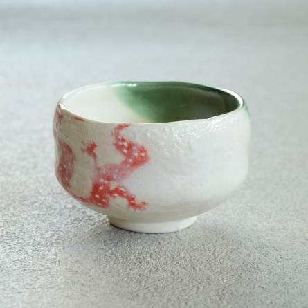 小茶碗 紅白龍