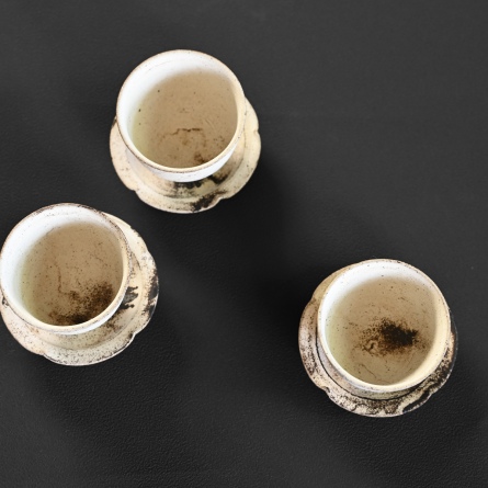 錆白泥茶杯&豆皿