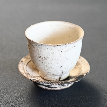 錆白泥茶杯&豆皿