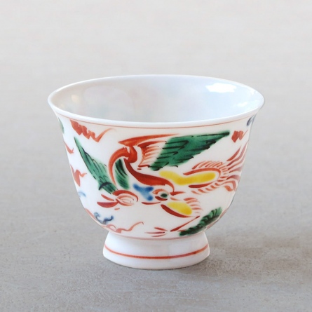 呉須赤絵花鳥玉露碗