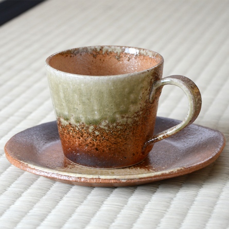古信楽コーヒー碗皿