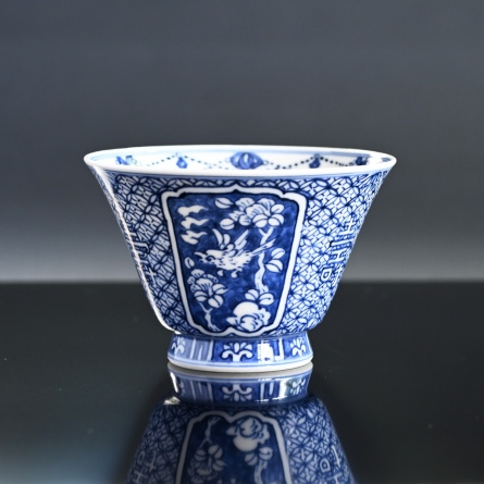 祥瑞小紋詰花鳥紋汲み出し碗 茶器＆茶道具 湯呑み - Sazen Tea