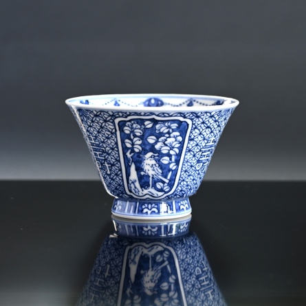 清水焼 繁友孝峰 祥瑞花鳥蓋付汲出碗 2客+蓋無し1客 ￥10000 　箱なし 清水焼 繁友孝峰 祥瑞花鳥蓋付汲出碗 2客+蓋無し1客 ￥10000 箱