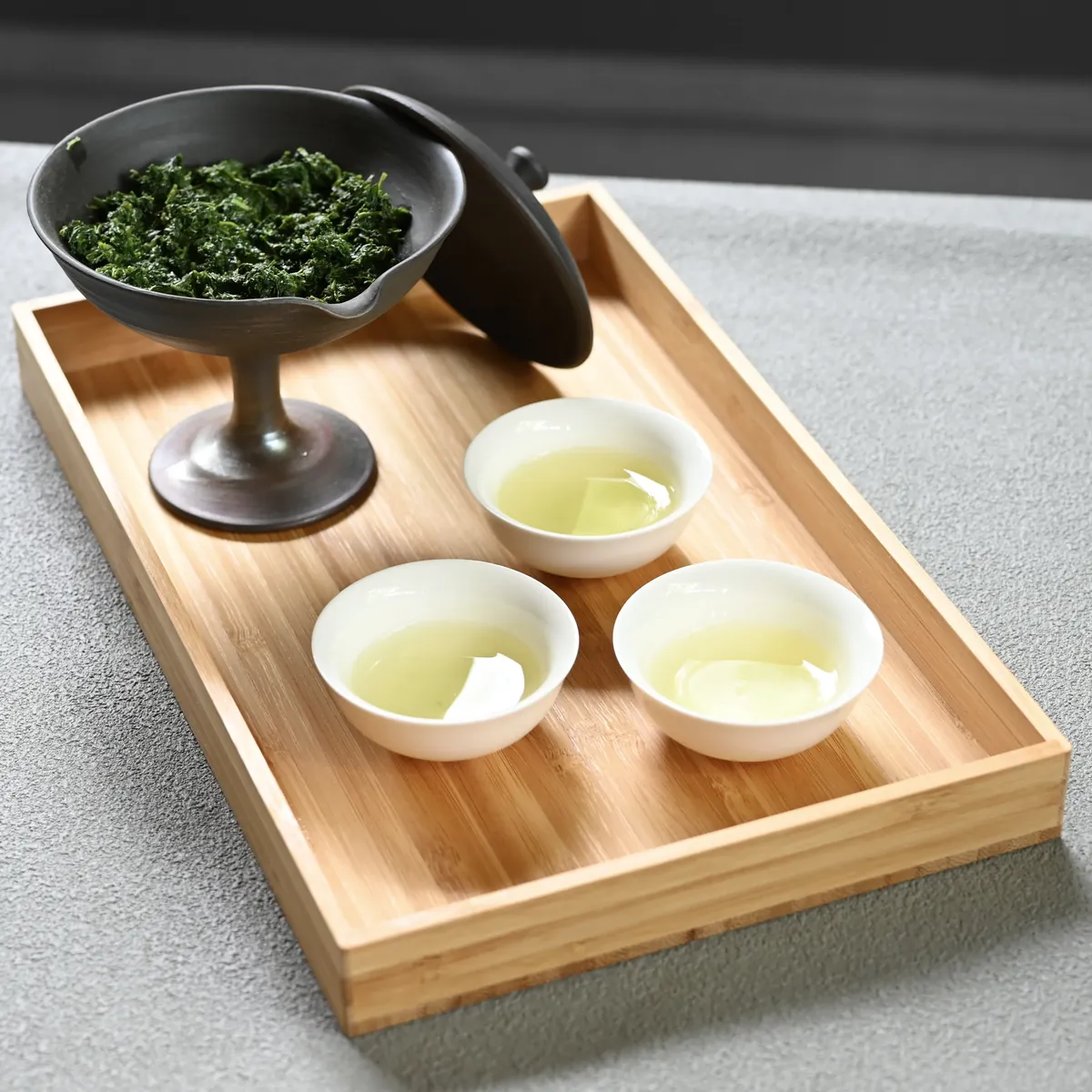 竹寄木長角盆 茶道具 盆 & 茶托 - Sazen Tea