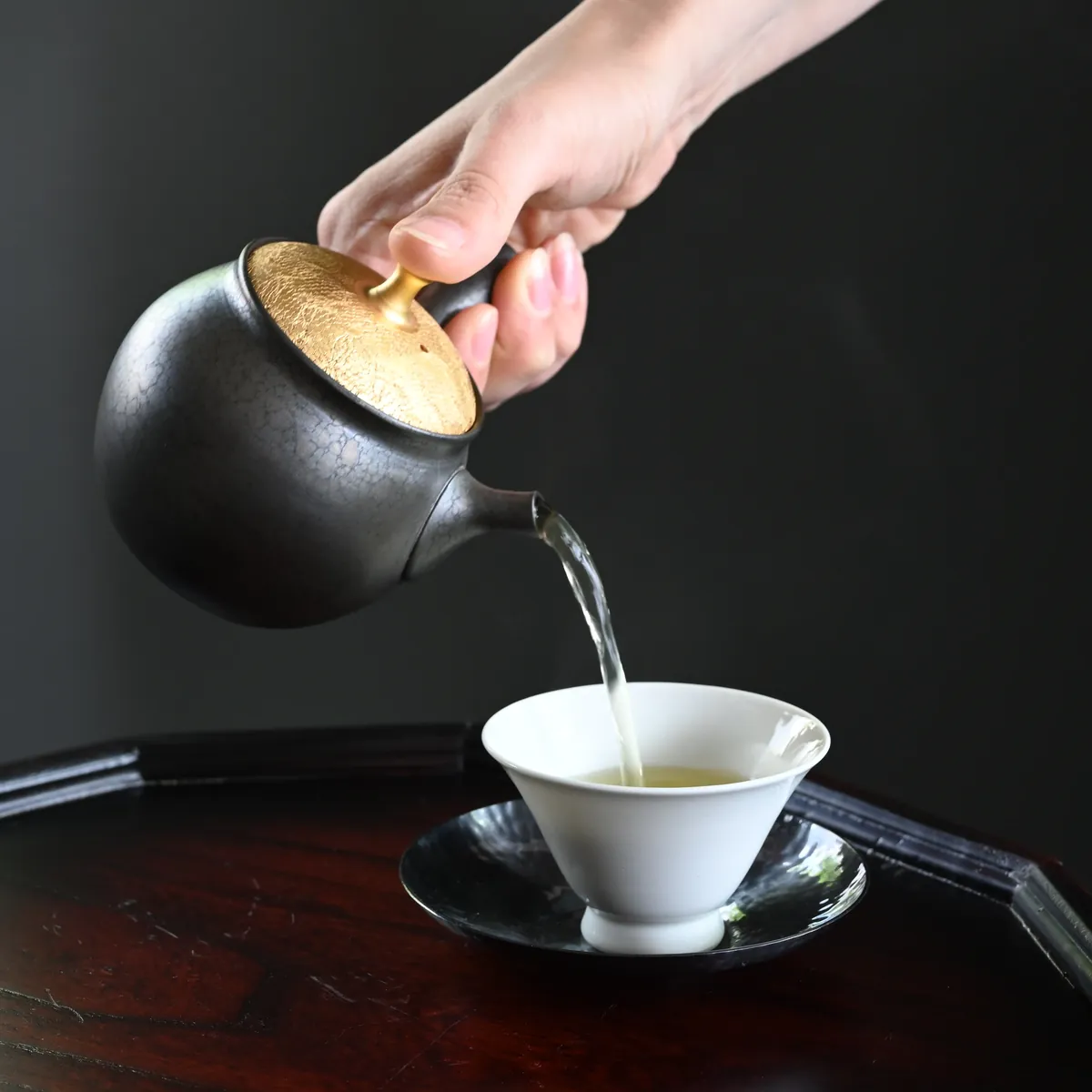 昭龍 天目金蓋茶注 急須 横手急須 - Sazen Tea