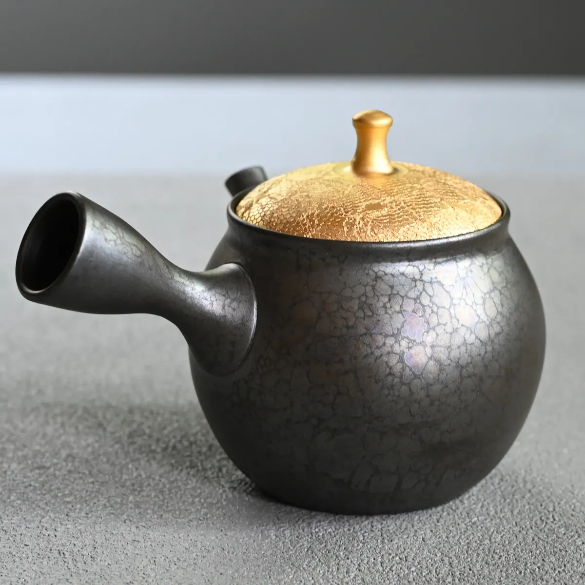 昭龍 天目金蓋茶注 急須 横手急須 - Sazen Tea