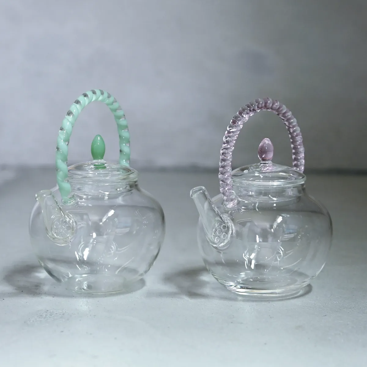 籐かご ガラスティーポット トップハンドル 急須 土瓶 - Sazen Tea