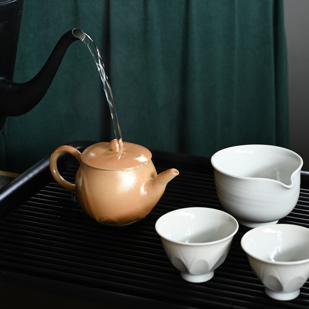 陶芸　茶盆 ベークライト製茶盤 茶道具 盆 & 茶托 - Sazen Tea