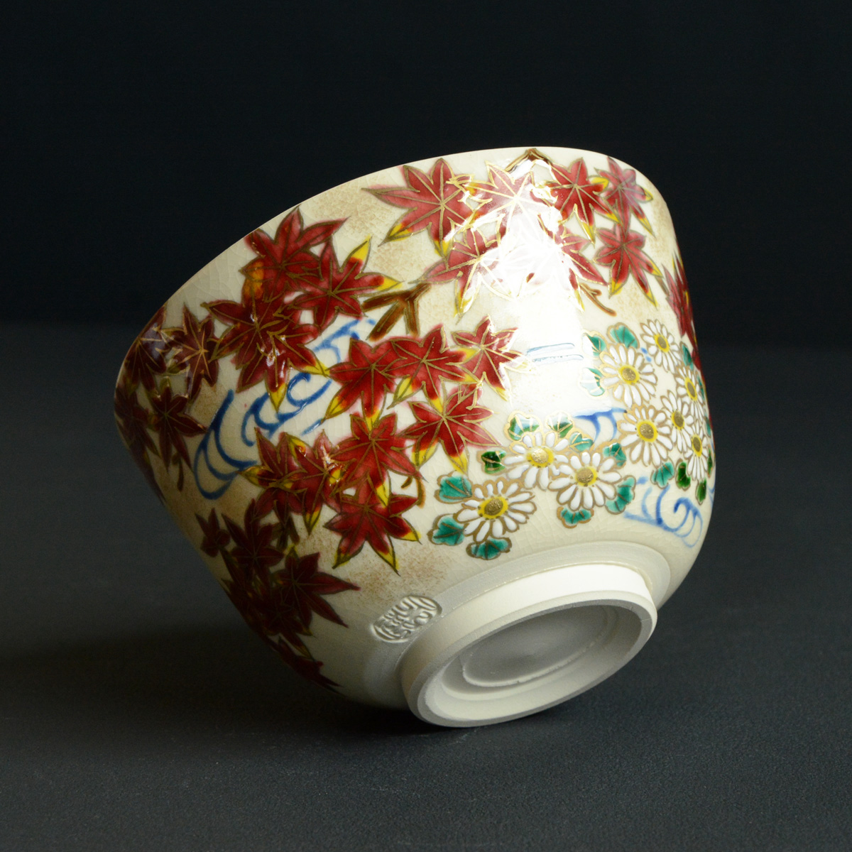 色絵茶碗 紅葉と菊 茶器＆茶道具 抹茶碗 - Sazen Tea
