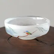 ガラス馬盥茶碗カワセミ