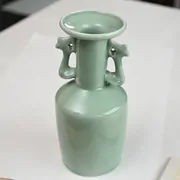 青磁鳳凰耳付花入