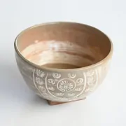 清和窯　俵茶碗三島枡高台