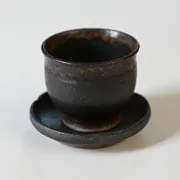 泥象嵌茶杯＆三輪花豆皿