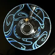 硝子平茶碗　義山　流水