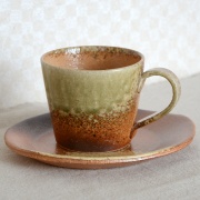 古信楽コーヒー碗皿