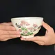 粉引茶碗　藤袴にアサギマダラ